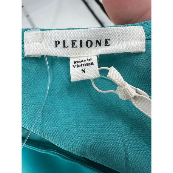 Pleione Top Sz S Teal Short Sleeve Chest Pocket Pullover Round Neck Lightweight - Picture 7 of 8